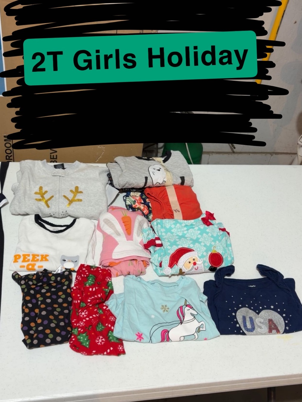 Carter's Girls Assorted Holiday Pajama Tops and One-Pieces - Multicolor